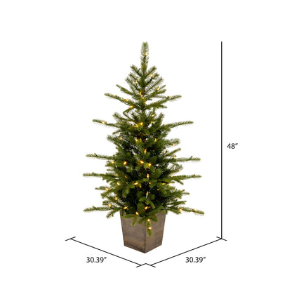 Vickerman 4' x 30" Winston Spruce Artificial Christmas Tree Dura-Lit® LED Warm White Mini Lights