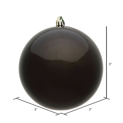 Vickerman 3" Gunmetal Candy Ball Ornament 12 per Bag