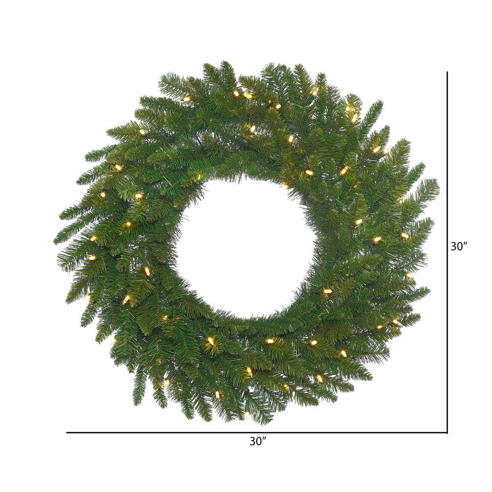 Vickerman 30" Durango Spruce Artificial Christmas Wreath Warm White Dura-lit LED Lights