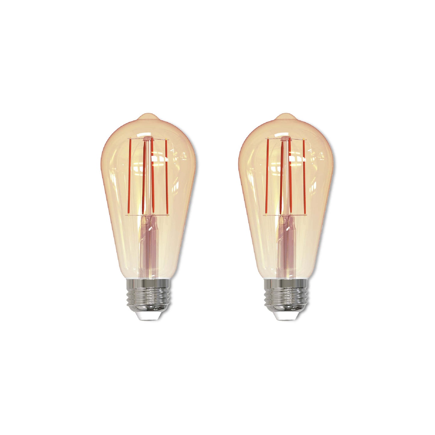 BULBRITE LED ST18 MEDIUM SCREW (E26) 5W DIMMABLE FILAMENT LIGHT BULB 2200K/AMBER 40W INCANDESCENT EQUIVALENT 2PK (776801)