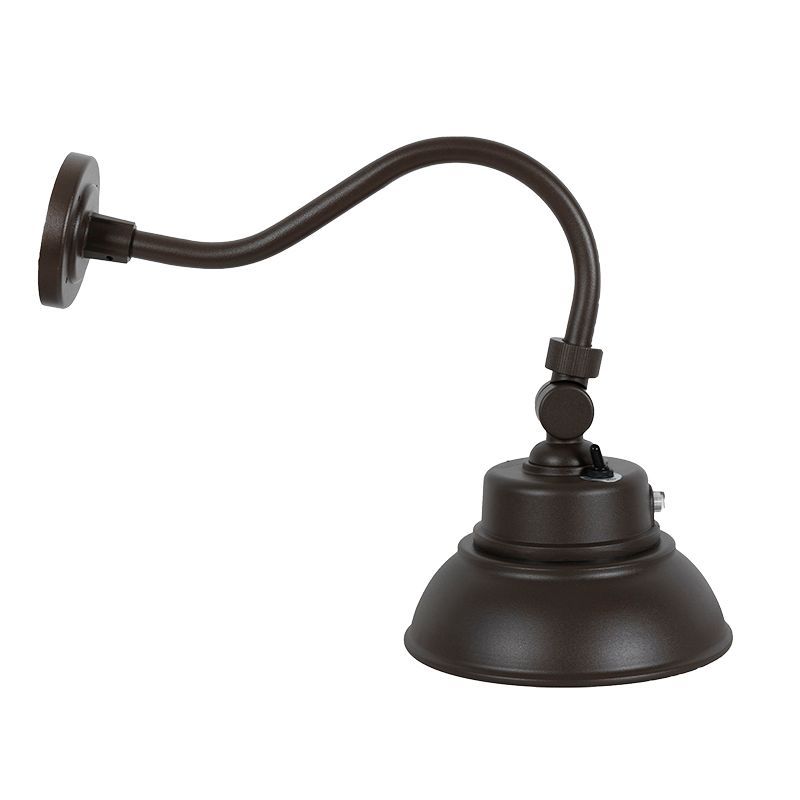 Westgate 10In 25W Gooseneck Barn Light, MCT 30/40/50K, 0-10V, Photocell, Bronze, Outdoor Lighting, 25W, 3000 Lumens, 3000K/4000K/5000K, Bronze Finish, 0~10V Dimming