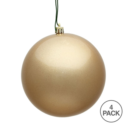 Vickerman 6" Café Latte Candy Ball Ornament 4 per Bag