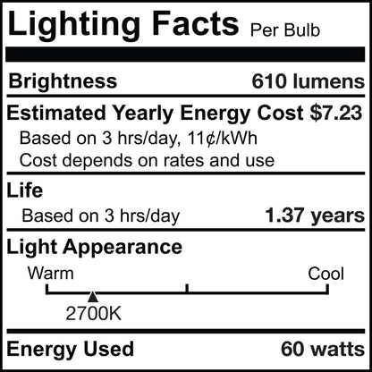 BULBRITE INCANDESCENT G40 MEDIUM SCREW (E26) 60W DIMMABLE LIGHT BULB 2700K/WARM WHITE 12PK (351060)