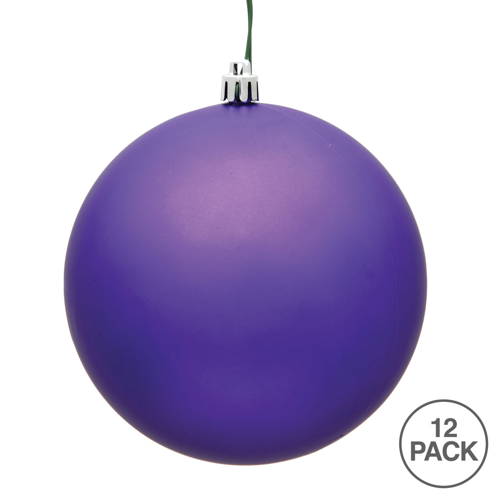 Vickerman 3" Purple Matte Ball Ornament 12 per Bag