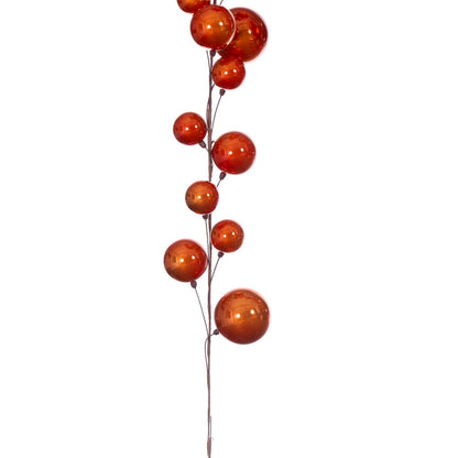 Vickerman 10' Burnished Orange Pearl Branch Ball Wire Garland.