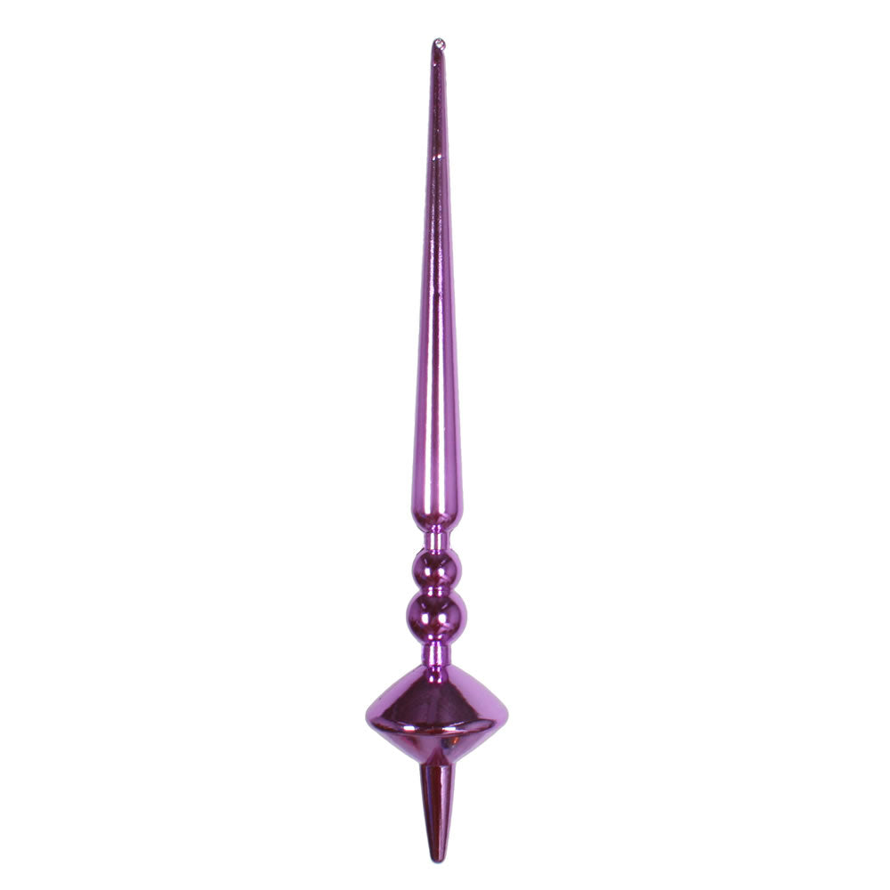 Vickerman 12" Orchid Shiny Cupola Finial. This long finial ornament adds depth and texture to any holiday decorating project. Made with shatterproof plastic. Includes 3 pieces per bag.