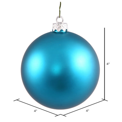 Vickerman 4" Turquoise Matte Ball Ornament 6 per Bag