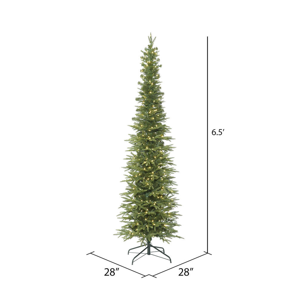 Vickerman 6.5' Bixley Pencil Fir Artificial Christmas Tree Warm White Dura-lit LED Lights