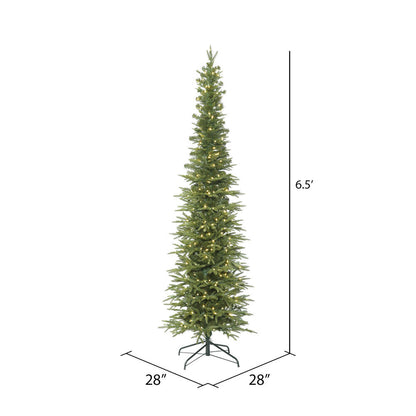 Vickerman 6.5' Bixley Pencil Fir Artificial Christmas Tree Warm White Dura-lit LED Lights