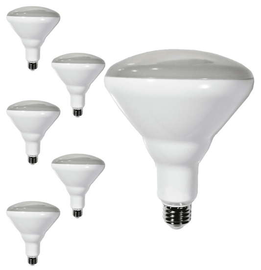 Damar BR40 LED Flood Light Bulb 9W 650 Lumen E26 Medium Base 3500K Neutral White for Interior Home Decor Kitchen Recessed Can Light Bulbs 120V 120° Beam Angle Dimmable White Finish Pack of 6