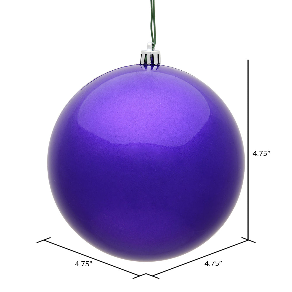 Vickerman 4.75" Purple Candy Ball Ornament 4 per Bag