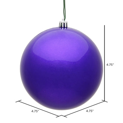 Vickerman 4.75" Purple Candy Ball Ornament 4 per Bag
