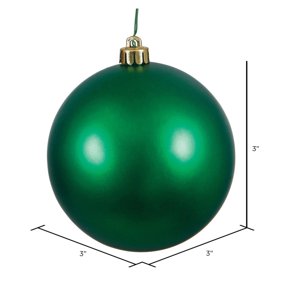 Vickerman 3" Emerald Matte Ball Ornament 12 per Bag