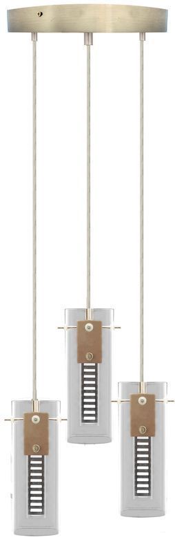 Westgate Triple Hologram Pendant Integrated LED With Frosted Sq Glass Shades, Round Config, 18W 900 Lumens C90 5Cct 27/30/35/40/50K, Brushed Nickel, Residential Lighting, 36W, 2430 Lumens, 27K/30K/35K/40K/50K, Brushed-Nickel Finish, TRIAC Dimmin