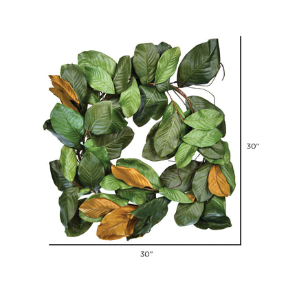 Vickerman 30" Artificial Green Magnolia Wreath.