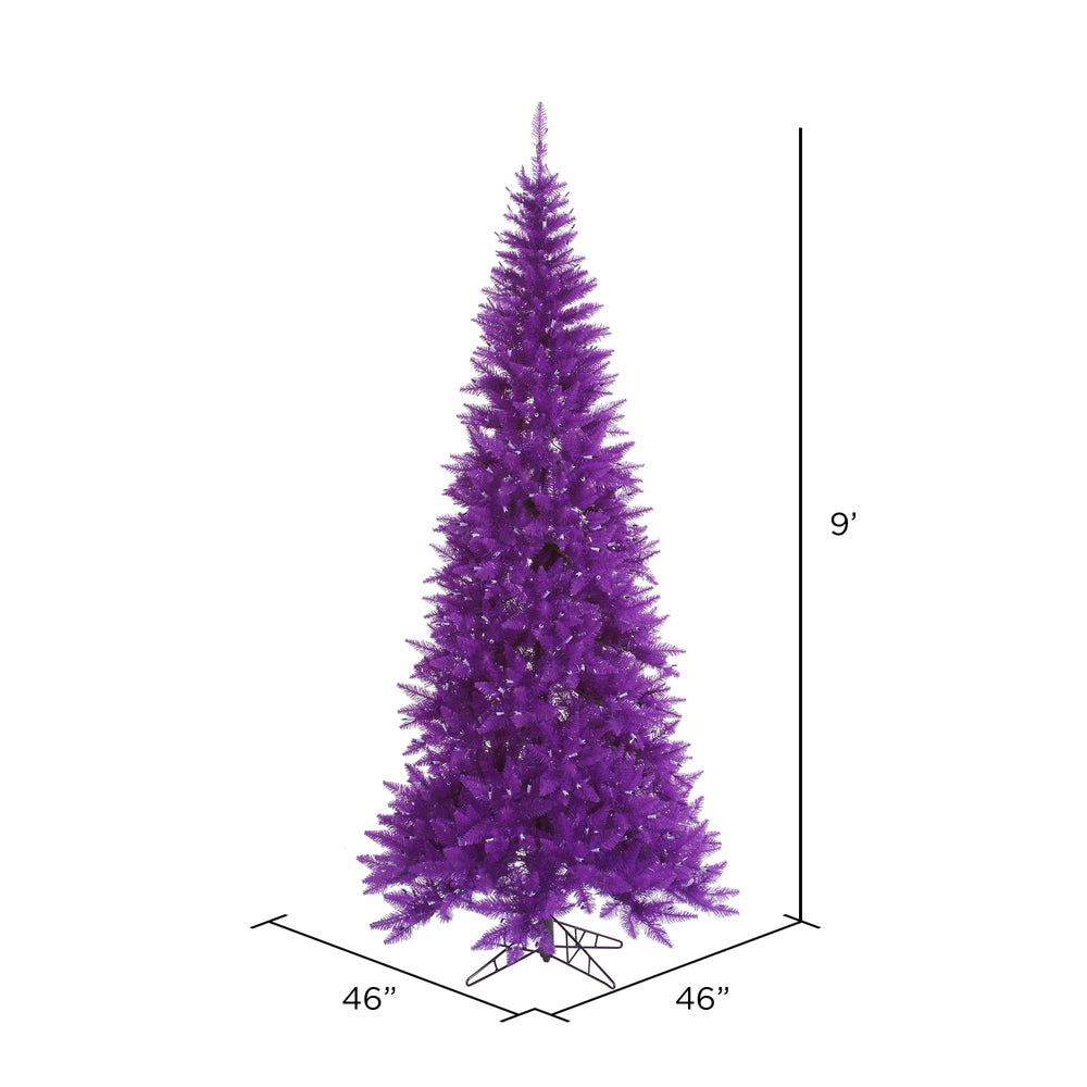 Vickerman 9' Purple Fir Slim Artificial Christmas Tree Unlit
