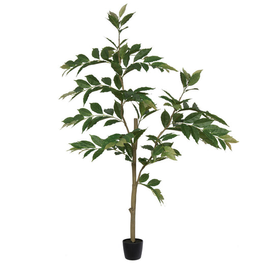 Vickerman 5' Potted Artificial Green Nandina Tree.