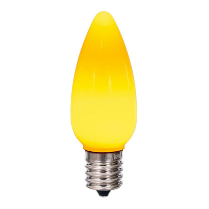 Vickerman C9 Ceramic LED Yellow Bulb  Nickel Base  120V .6 Watts  5 diodes 25 Bulbs per Pack