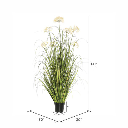 Vickerman 60" Artificial Potted Green Grass.