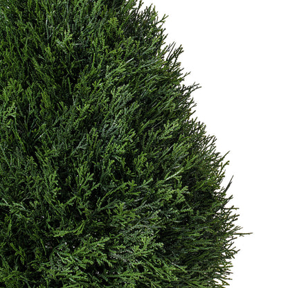 Vickerman 24" Artificial Cedar Teardrop Shaped Bush Black Plastic Pot.