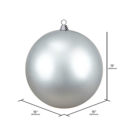 Vickerman 15.75" Silver Matte Ball Ornament