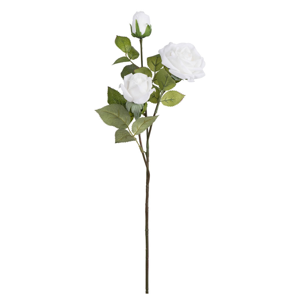 Vickerman 29" Artificial Cream Real Touch Rose Spray. Includes 3 sprays per pack.