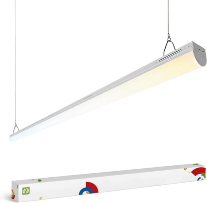 ASD Lighting LED Striplight Fixture with Q-base 8feet Power Adjustable 65/75/90W 120-277V CCT Selectable 3500/4000/5000K Dimmable White UL DLC Standard
