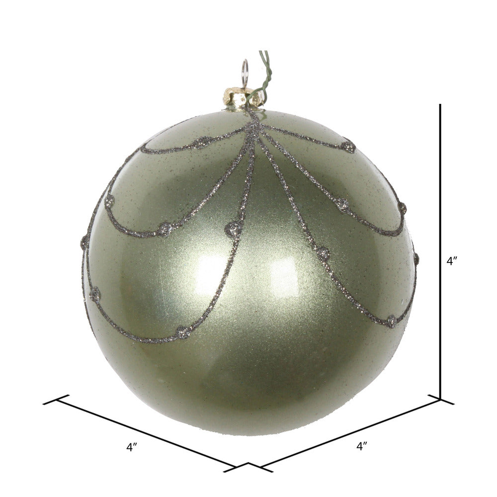 Vickerman 4" Wrought Iron Candy Finish Curtain Ornament with Glitter Accents 4 per Bag