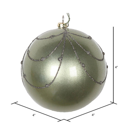 Vickerman 4" Wrought Iron Candy Finish Curtain Ornament with Glitter Accents 4 per Bag