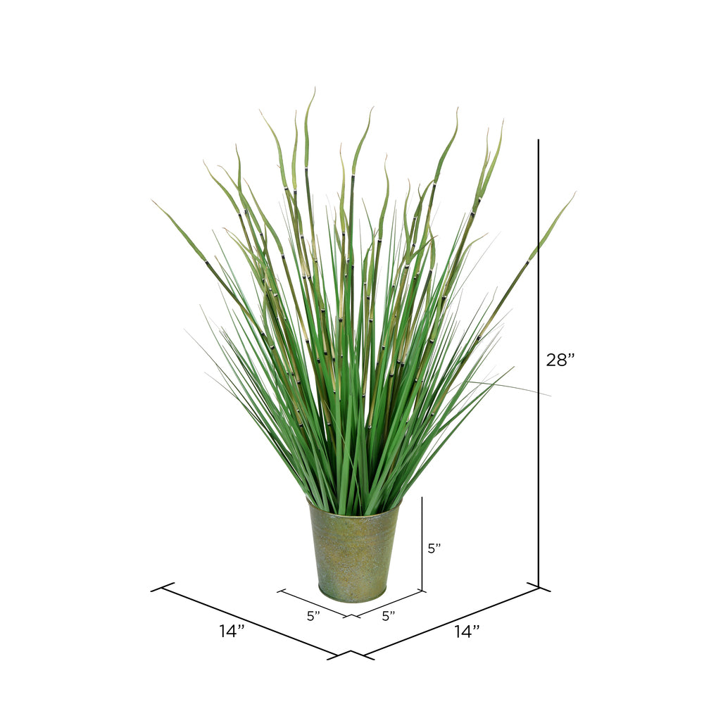 Vickerman 28" Artificial Potted Green Reed Grass.