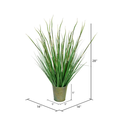 Vickerman 28" Artificial Potted Green Reed Grass.