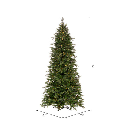 Vickerman 9' x 50" Douglas Fir Artificial Slim Christmas Tree with Warm White LED Lights.