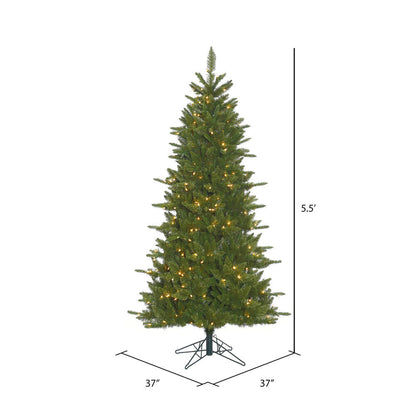 Vickerman 5.5' Durango Spruce Slim Artificial Christmas Tree Clear Dura-Lit® Lights