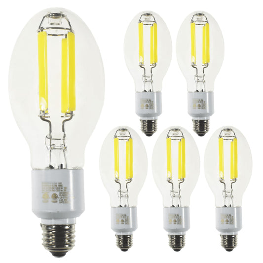 Damar- ED23.5 LED Filament Replacement Light Bulb Type B Ballast Bypass 20W 3500 High Lumen 5000K Bright Base E26 Medium Base 120-277VAC Wet Rated Pack of 6- Replacement MHL/CFL/Corn Bulb