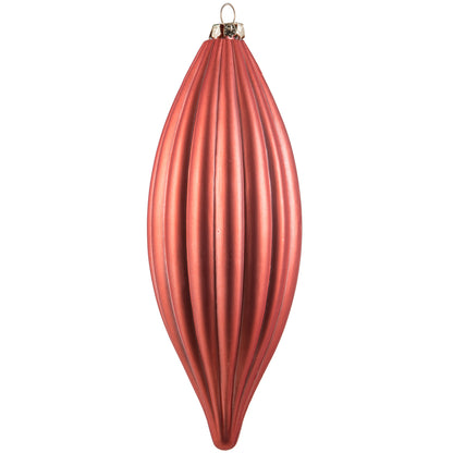 Vickerman 8" Coral Matte Line Finial Ornament Pack of 4