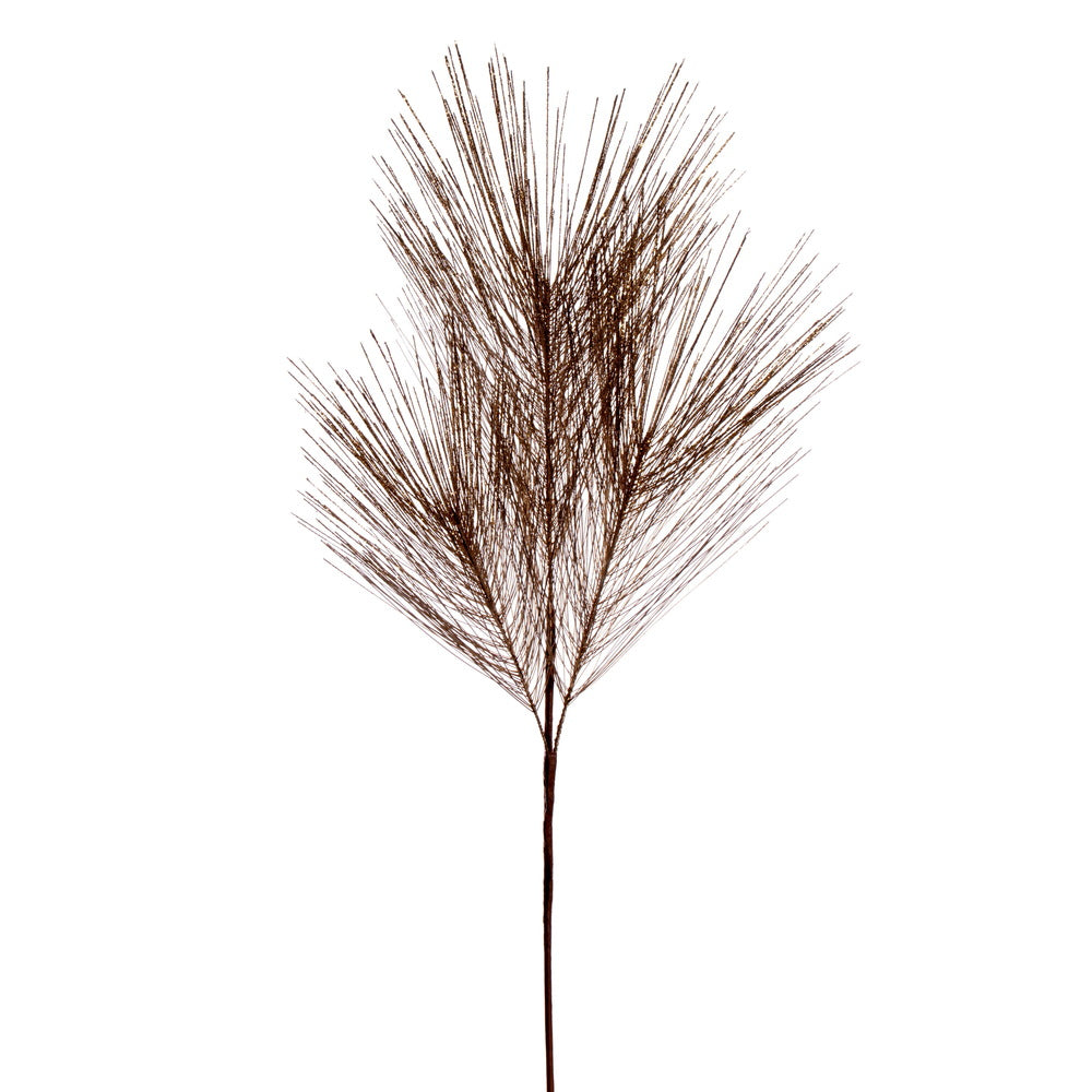 Vickerman 24" Artificial Gold Metallic Pine Needle Christmas Spray with 2 sprays per pack.