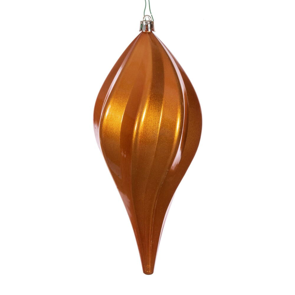 Vickerman 8" Copper UV Candy Swirl Drop Christmas Ornament Set of 3