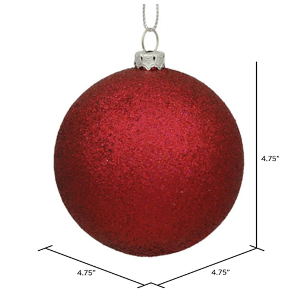 Vickerman 4.75" Wine Glitter Ball Ornament 4 per Bag