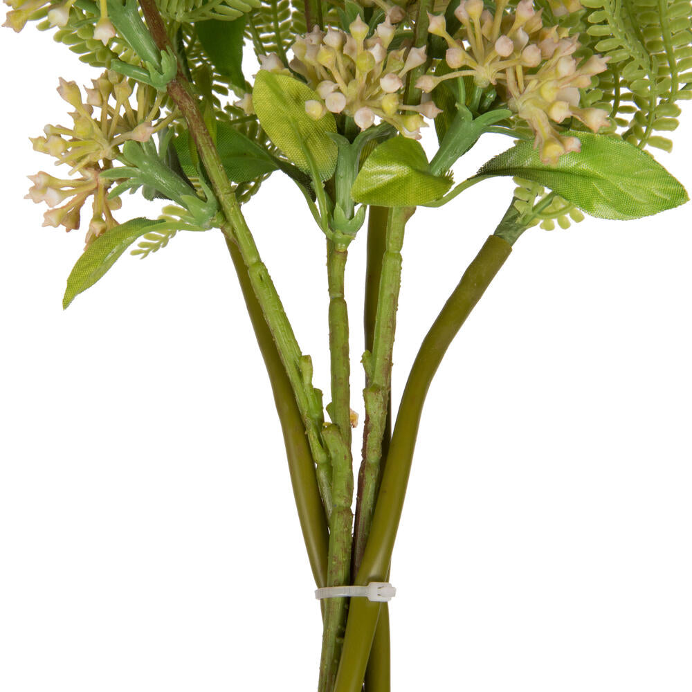 Vickerman 14" Mustard Yellow Artificial Wild Berry and Green Fern Bundle 2 per bag.