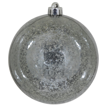 Vickerman 6" Pewter Mercury Ball Ornament 4 per Bag.