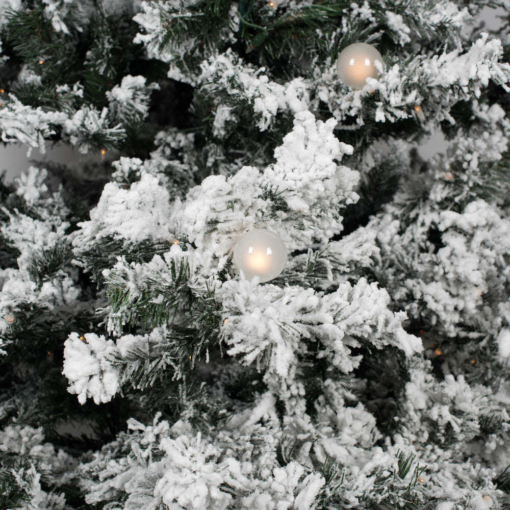 Vickerman 7.5' Flocked Alaskan Pine Artificial Christmas Tree Clear Dura-Lit lights