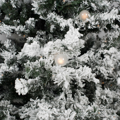 Vickerman 7.5' Flocked Alaskan Pine Artificial Christmas Tree Clear Dura-Lit lights