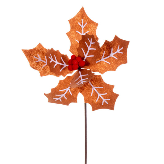 Vickerman 22" Red and White Felt Poinsettia 4 per bag.
