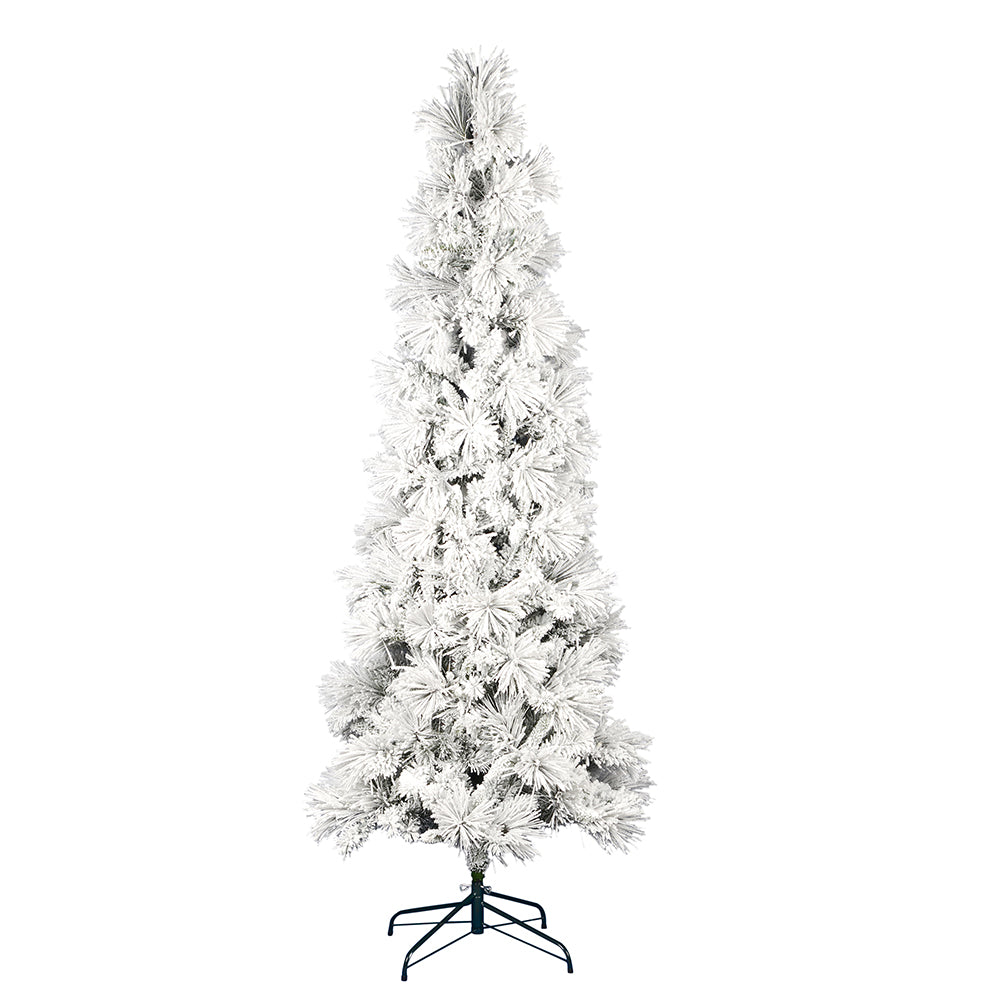 Vickerman 7.5' x 37" Unlit Flocked Atka Pine Pencil Artificial Christmas tree