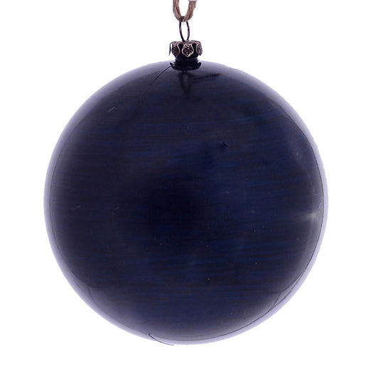 Vickerman 4" Midnight Blue Wood Grain Ball Ornament 6 per Bag