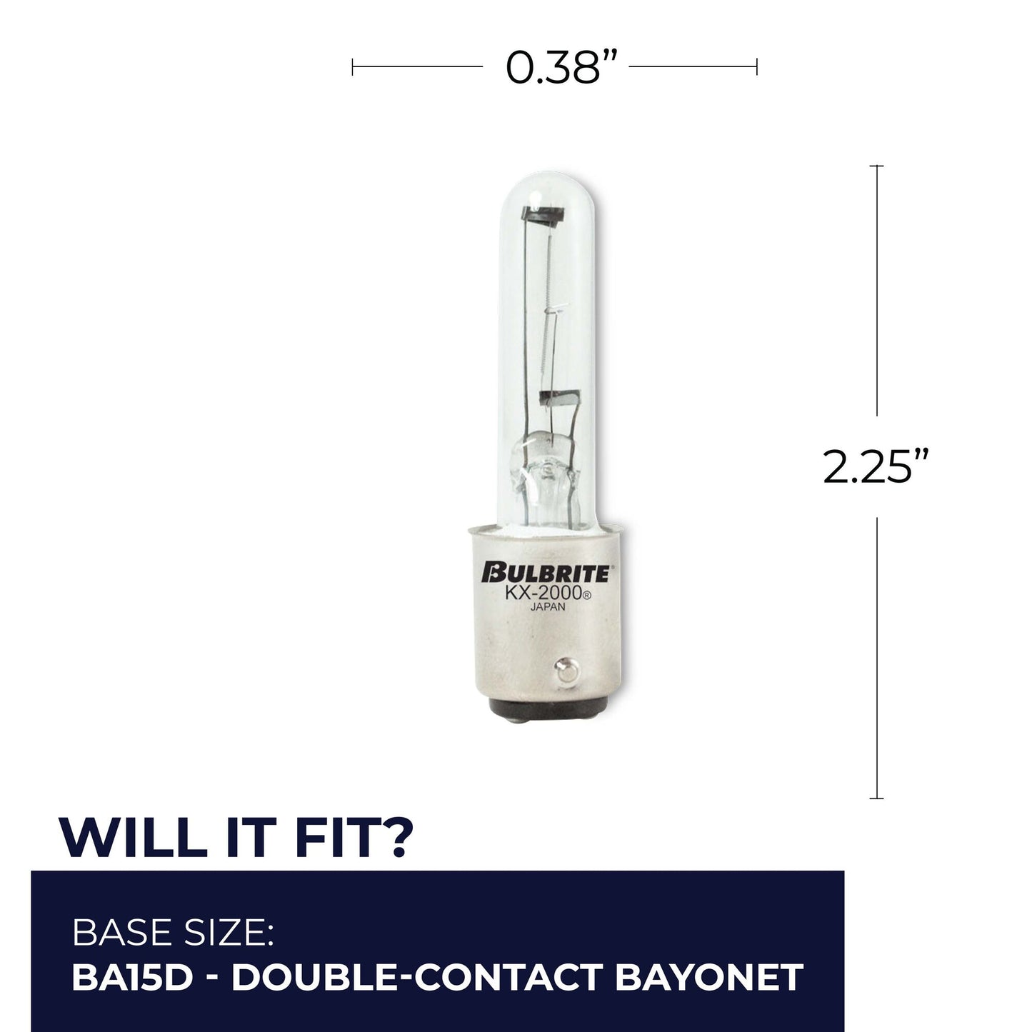 BULBRITE KRYPTON/XENON T3 DOUBLE-CONTACT BAYONET (BA15d) 60W DIMMABLE LIGHT BULB 2700K/WARM WHITE 2PK (473260)