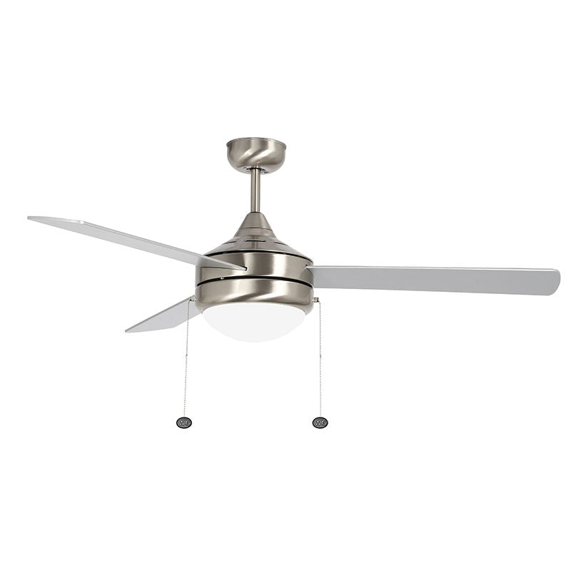 Westgate 52In 3-Blade Ceiling Fan And Light 3Cct 19W Integ. LED Pull Ch. Bn And Rosewood/Silv Blades, Commercial Indoor Lighting, 20W, 1750 Lumens, 30K/40K/50K, Brush Nickel And Reversible Rosewood/Silver Blades Finish