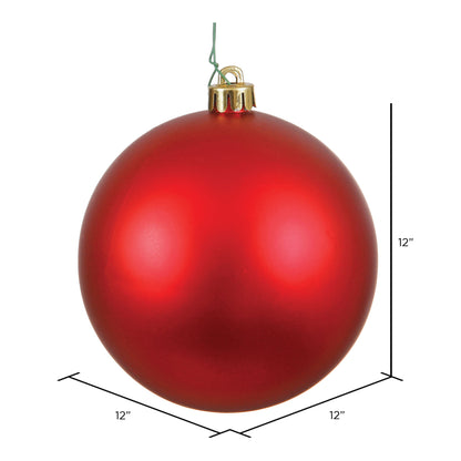 Vickerman 12" Red Matte Ball Ornament
