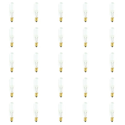 BULBRITE INCANDESCENT T6 CANDELABRA SCREW (E12) 15W DIMMABLE LIGHT BULB 2700K/WARM WHITE 25PK (707415)