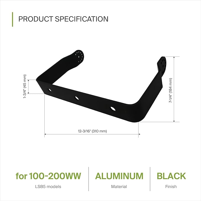 ASD Lighting Floodlight Mounting Bracket 100-200W Black
